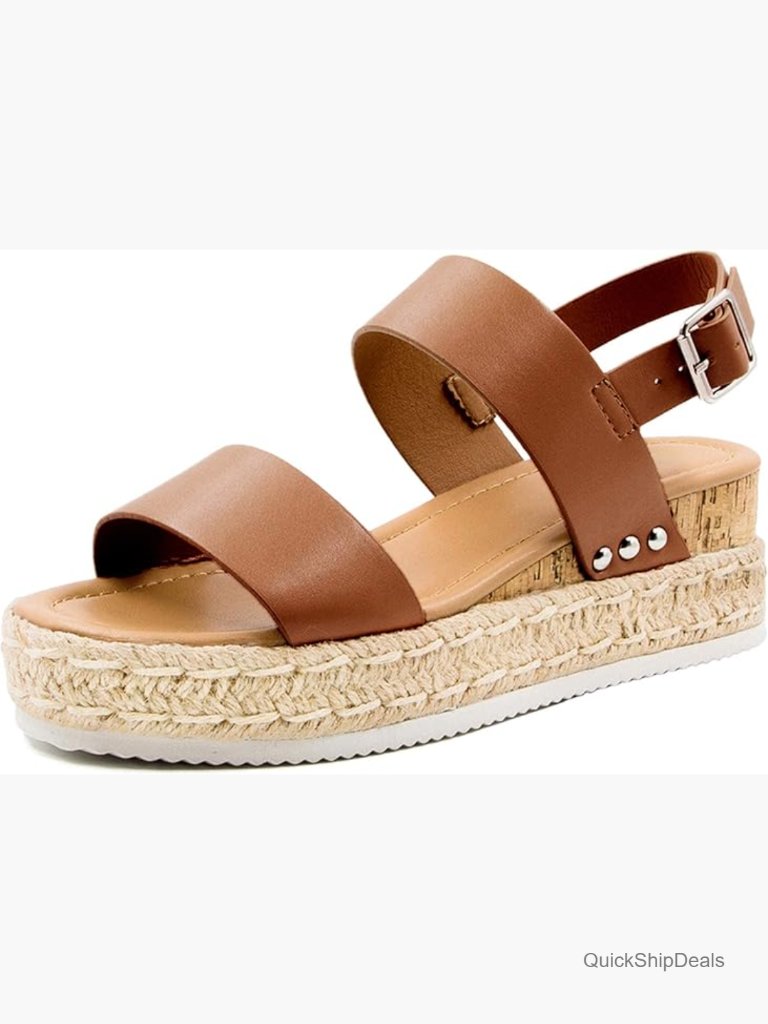 Espadrilles Sandals Ankle Strap Wedge Platform Sandals Open Toe Studded